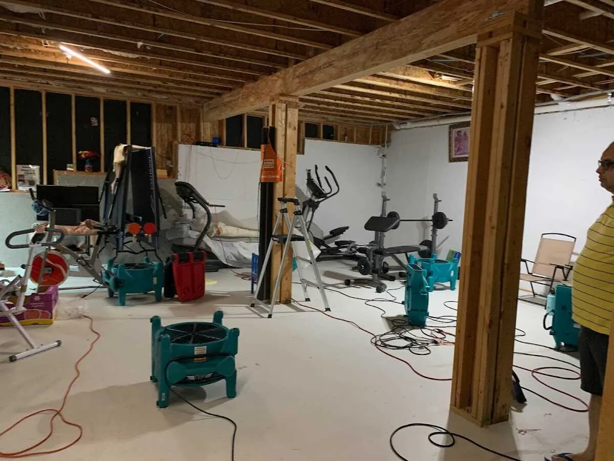 Basement drying equipment setup for Structural Drying in Payson