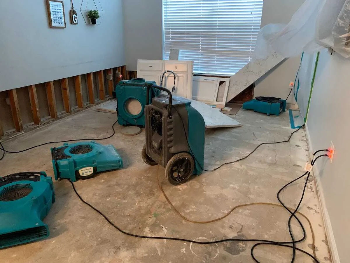 Dehumidifier in flood-cut room for Water Extraction & Removal in Payson